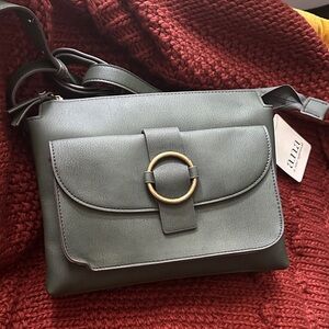a.n.a Olive Crossbody Bag with Gold Ring Accent